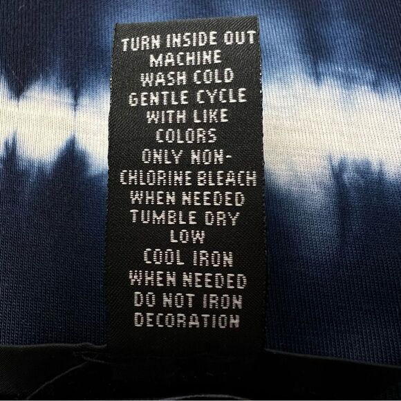 Inc International Concepts Tie Dye Sequined 3/4 Sleeve Top Navy White Size L - Picture 4 of 4